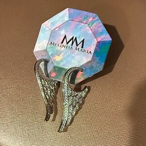 Melinda Maria Silver Angel Wing Earrings